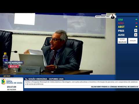 Transmissão ao vivo de Câmara Municipal de Santa Helena de Goiás