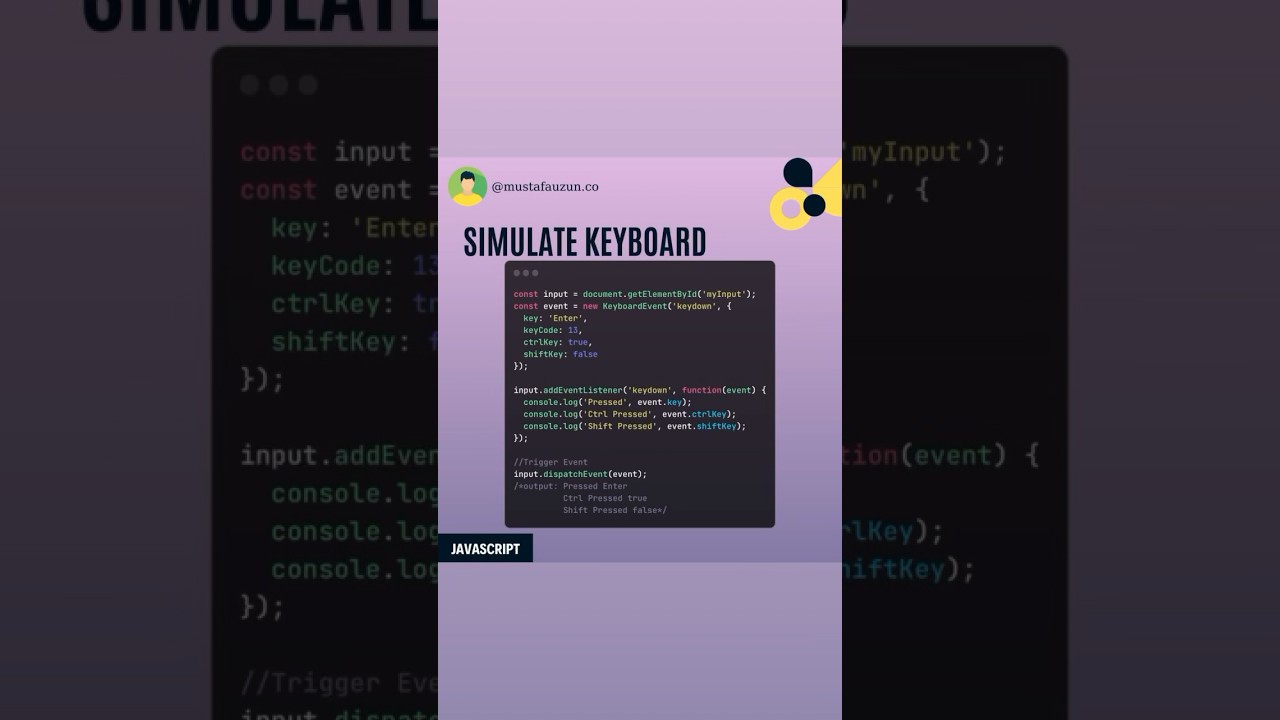 Javascript, Simulate Keyboard #javascript