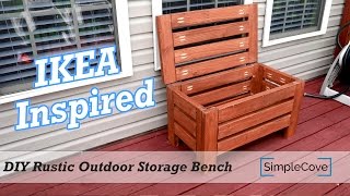 DIY Rustic Outdoor Storage Bench