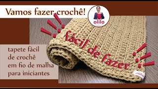 tapete fácil de crochê - fio de malha - para iniciantes