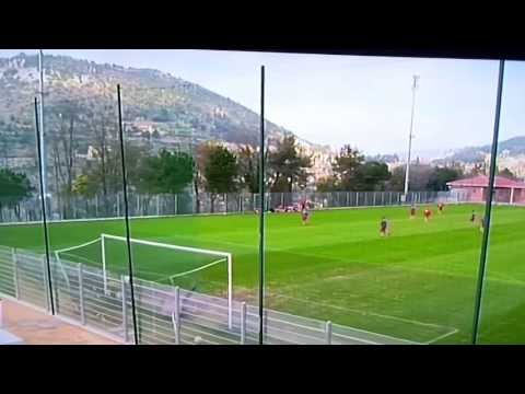 Romain Padovani scores from halfway line