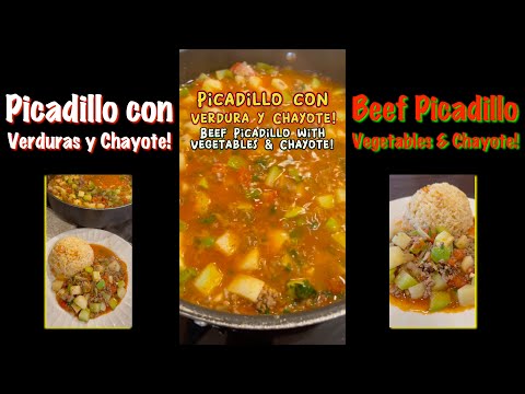 Picadillo de Res con Chayote y Verduras - Como hacer Picadillo con Chayote - Receta de Picadillo