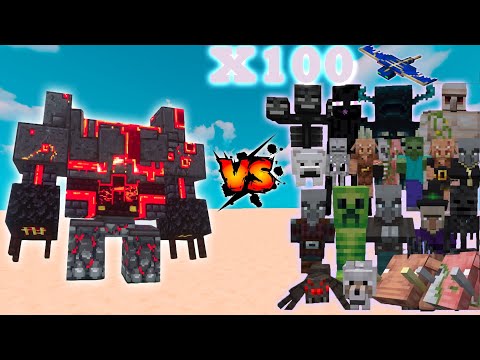 Netherite Monstrosity VS All Mobs Minecraft X100 |  L_Ender's Cataclysm