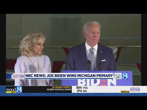 拜登預計將贏得密歇根州總統初選 (Biden projected to win Michigan presidential primary)