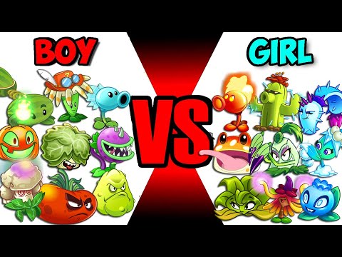 9 Plants Team GIRL vs BOY - Who Will Win? - Pvz 2 Team Plant vs Team Plant
