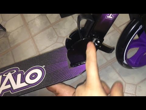 How to unfold fold Halo Supreme Big Wheel Scooter raise lower handle bars
