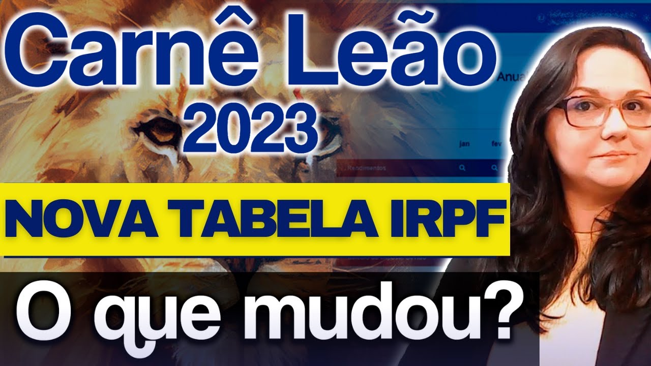 Carnê Leão NOVA TABELA Progressiva do Imposto de Renda