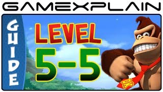 Donkey Kong Country Returns 3D: 5-5 Longshot Launch (Puzzle Pieces, KONG Letters Guide, Walkthrough)