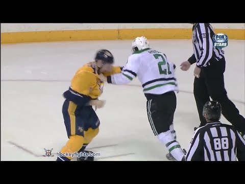 Antoine Roussel vs Kevin Klein Jan 20, 2014