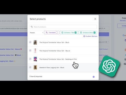 Import products from any Shopify store using POKY + Enhance with ChatGPT