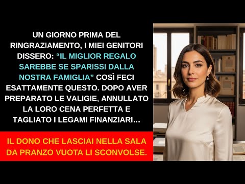 My parents said, “The best gift would be if I disappeared from the family,” and so I actually did.