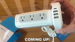 Review Power Strip Tower Surge Protector – TROND 6ft Flat Plug Extension Cord 12 Multiple Outlets
