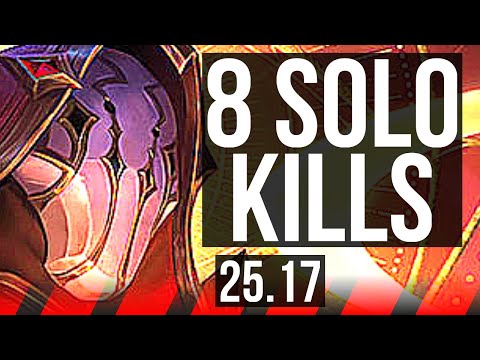 RYZE vs TRYNDAMERE (TOP) | 8 solo kills, 12/2/3, Dominating, 43k DMG | NA Master | 25.17