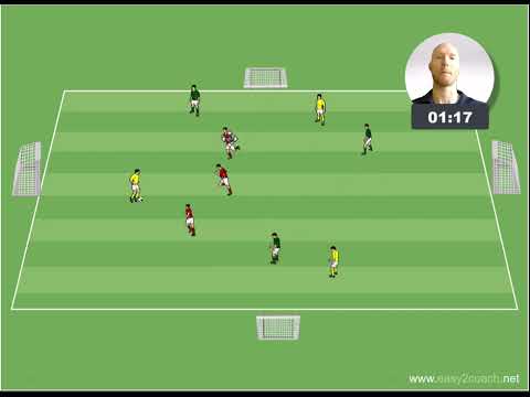 Football training - 4-goal game with 3 teams