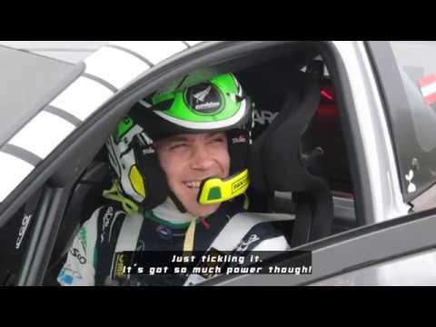 Hayden Paddon in STARD Ford FIesta ERX 612 hp EV RX car flat out and speechless
