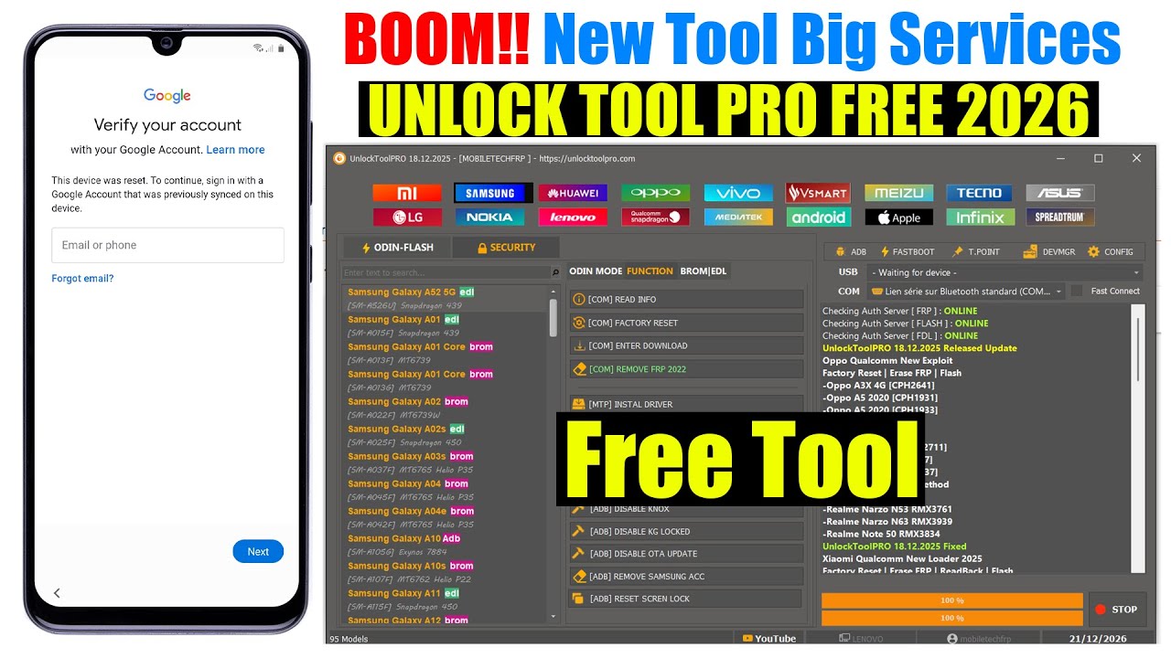 Samsung FRP Tool 2026, Google Account Remove Android 15/16 | UnlockToolPro | FRP Bypass/Unlock