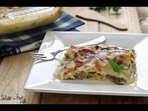 Lasagne con funghi e salsiccia ricetta