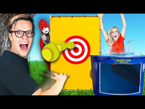 Last to Get Dunked Wins $10,000 (Dunk Tank Challenge) Matt and Rebecca Video