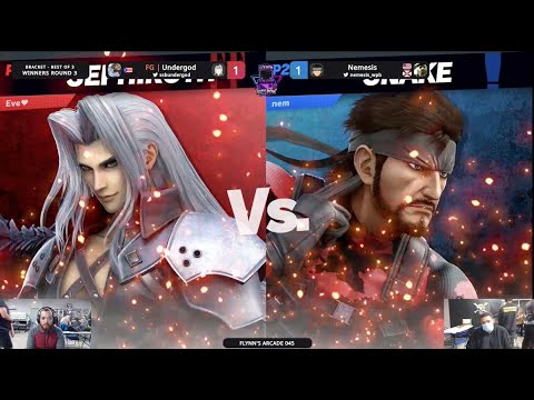 Flynn's Arcade 045 Winners Round 3 - Undergod (Sephiroth) Vs. Nemesis (Snake) SSBU ULTIMATE