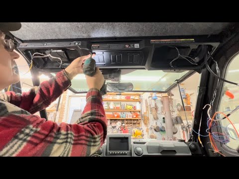 Polaris Ranger overhead speaker & amplifier console install with steel roof @allwegottadois