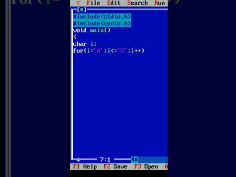 ASCII Table For Upper Case Letters Simple Program #shorts #short