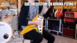 Video thumbnail for No Talking...Just Tones | Gibson Custom Shop '58 Korina Flying V VOS Historic Collection - 82481 by Peach Guitars