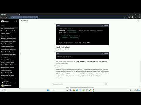 How to create secrets using Kubernetes Python client