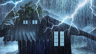 Best Rain Thunderstorm Sounds to Fall Asleep Fast | Heavy Rainstorm on Tin Roof & Strong Thunder