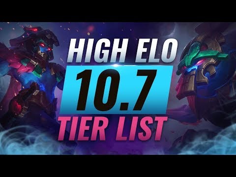 HIGH ELO Best Champions TIER List - League of Legends Patch 10.7