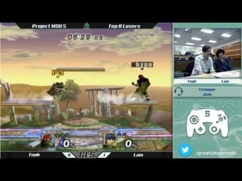 Project MSU 5 Losers Top 8 - Toph (Falcon/Ganon) vs. Lain (Marth/Fox)
