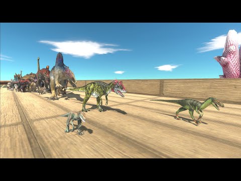 Race to eat CRYOLOPHOSAURUS DEINONYCHUS & RAPTOR - Animal Revolt Battle Simulator