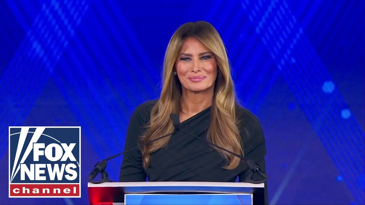 First lady Melania Trump accepts the 'Patriot of the Year' award at Fox Nation Patriot Awards
