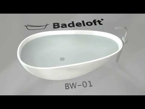 3D Ansicht der freistehenden Badewanne BW-01