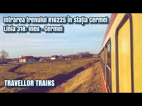 Intrarea trenului R16225 în stația Cermei (Linia 318: Ineu - Cermei)