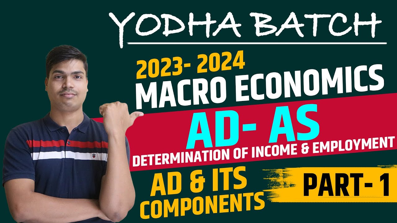 AD-AS | Determination of income & employment Part 1 | Aggregate Demand & its components | Macro 12th