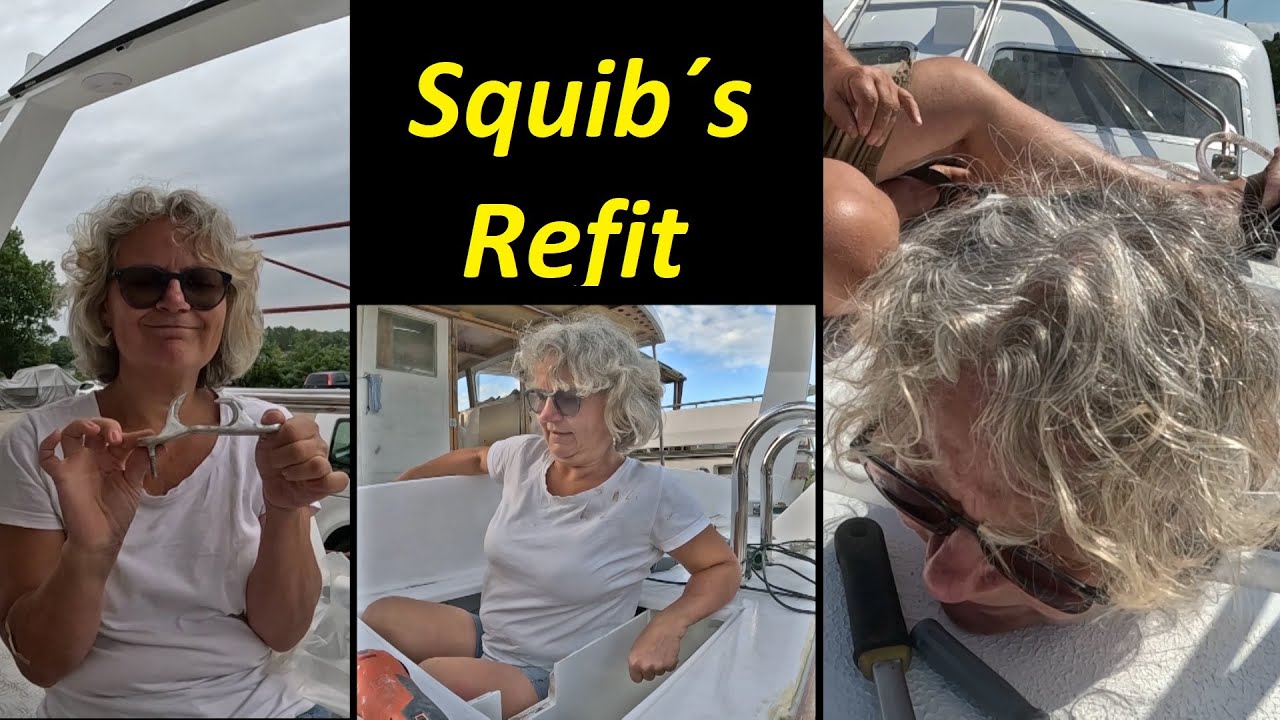 Squib's Refit - Mounting hardware - working with thickened epoxy - shopping at Maritimo /101