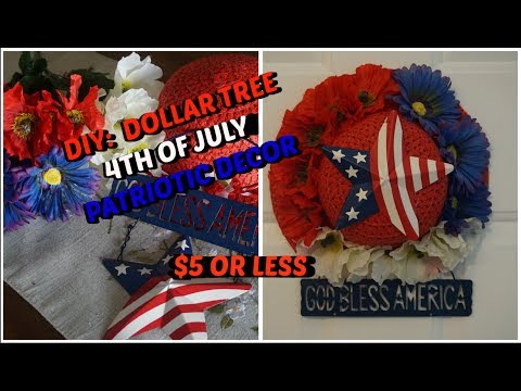 DIY DOLLAR TREE 4TH OF JULY/PATRIOTIC WALL/DOOR DECOR Video