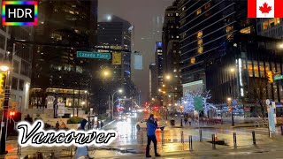 🇨🇦🎄【HDR 4K】Vancouver Christmas Walk - Downtown (November, 2021)
