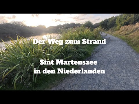 Der Weg zum Strand, Sint Martenszee in den Niederlanden. Bianca und Dasha alleine unterwegs