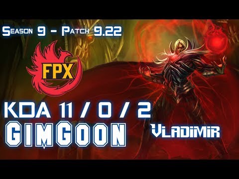 FPX GimGoon VLADIMIR vs GANGPLANK Top - Patch 9.22 EUW Ranked