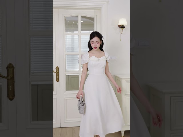 PHK9X035 - Đầm xốp vân hoa