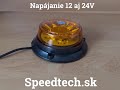 LED maják oranžový 12V / 24V - 12x 1W LED / ECE R65, R10 / pevná montáž (ø 145x61mm) - Video Youtube