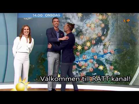 Här överraskas tv-meteorologen i sändning