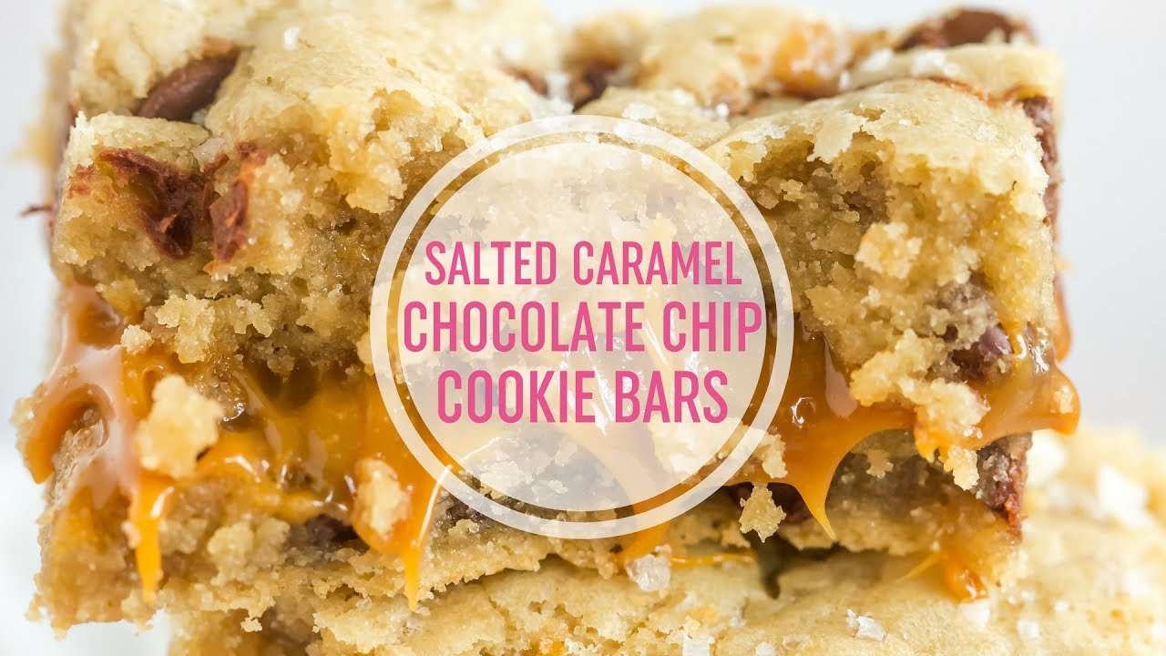 Salted Caramel Chocolate Chip Cookie Bars