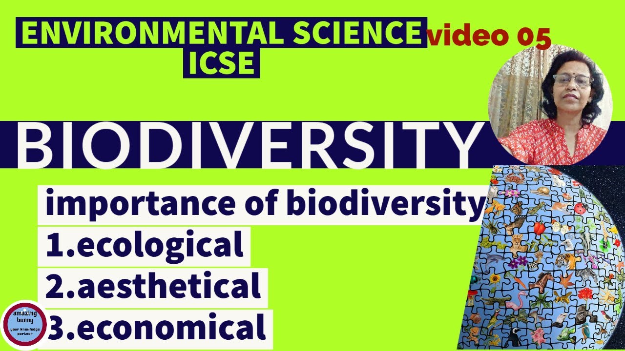 ENVIRONMENTAL SCIENCE ICSE-BIODIVERSITY:importance of biodiversity-ecological,aesthetical,economical