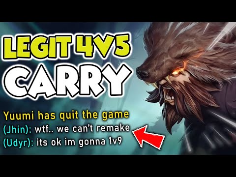 #1 UDYR WORLD CARRIES A LEGIT 4V5! (YUUMI NEVER CONNECTED) - League of Legends