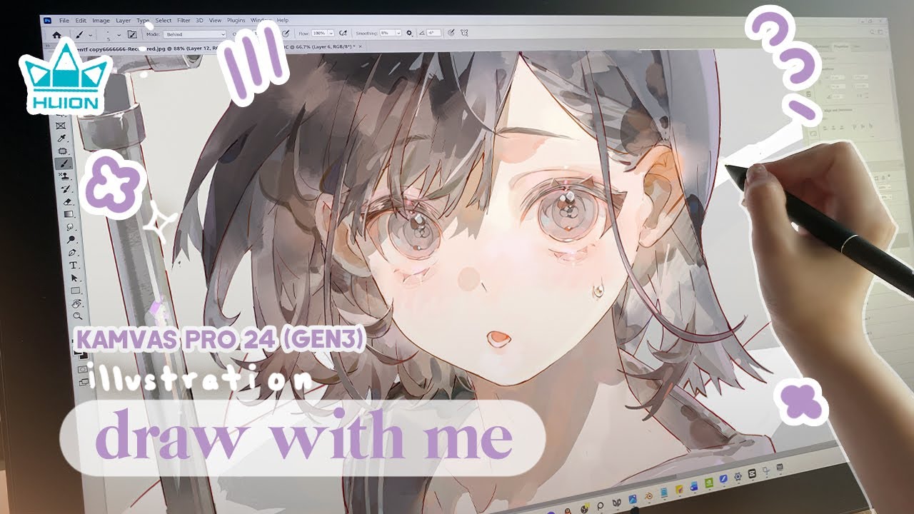 Huion Kamvas Pro 24 (Gen 3) review //  draw with me ✨ H I N A K O