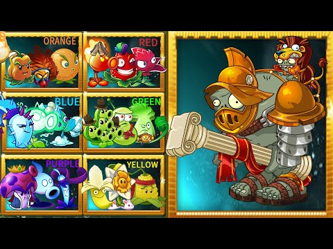 PvZ 2 Gameplay | Random Colorful Plant Team Vs Gladiator Gargantuar LEVEL 10 - Which Team Will Win ?