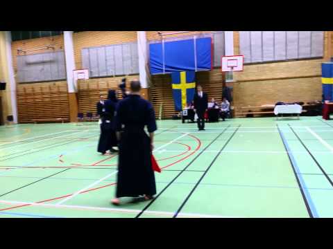 Kendo SM 2014 - Herr, Match 4 - Andreas Brännström (röd) mot Juan-Sebastian Sato Folatre (vit)