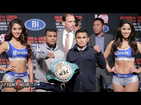 Roman Gonzalez vs. Brian Viloria full video- COMPLETE Final Press Conference & Face off video